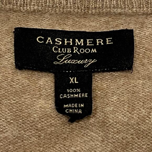 ★ Cashmere Club Room Luxury Tan Soft Lightweight Crewneck Sweater ★ - Picture 4 of 7